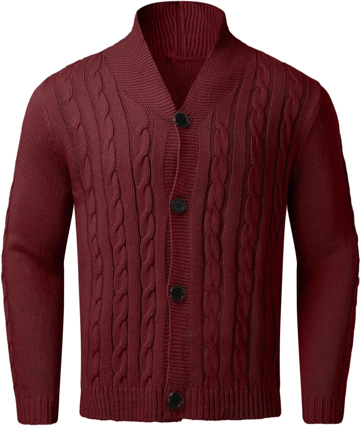 Hoodies for Men, Men's Cardigan Sweaters Full Zip Up Stand Collar Slim Fit Casual Work Thick Knitted Sweater
