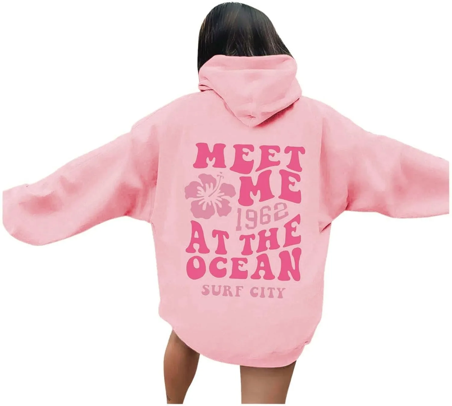 Hoodies for Teen Girls Long Sleeve Letter Preppy Casual Graphic Hoodies Drawstring Pullover Cute Oversized Sweatshirts