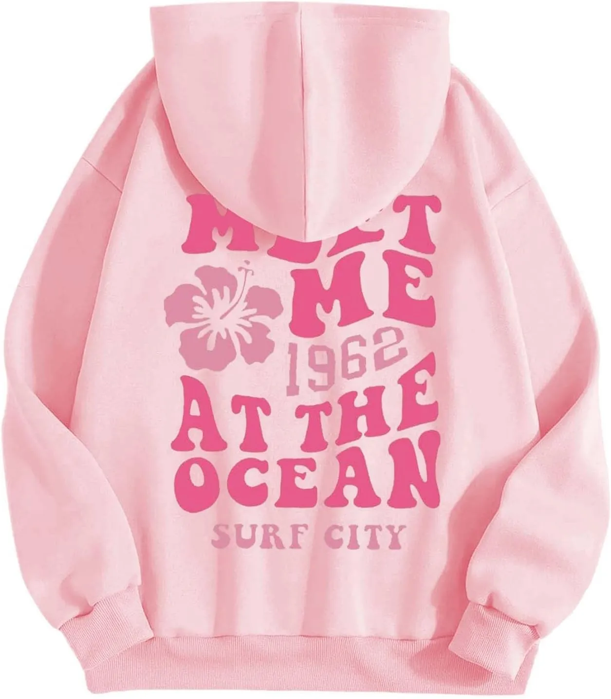 Hoodies for Teen Girls Long Sleeve Letter Preppy Casual Graphic Hoodies Drawstring Pullover Cute Oversized Sweatshirts