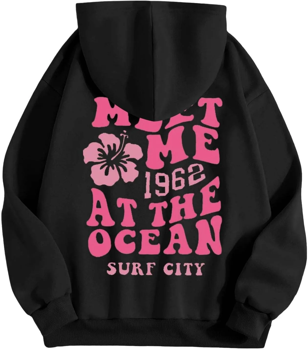 Hoodies for Teen Girls Long Sleeve Letter Preppy Casual Graphic Hoodies Drawstring Pullover Cute Oversized Sweatshirts