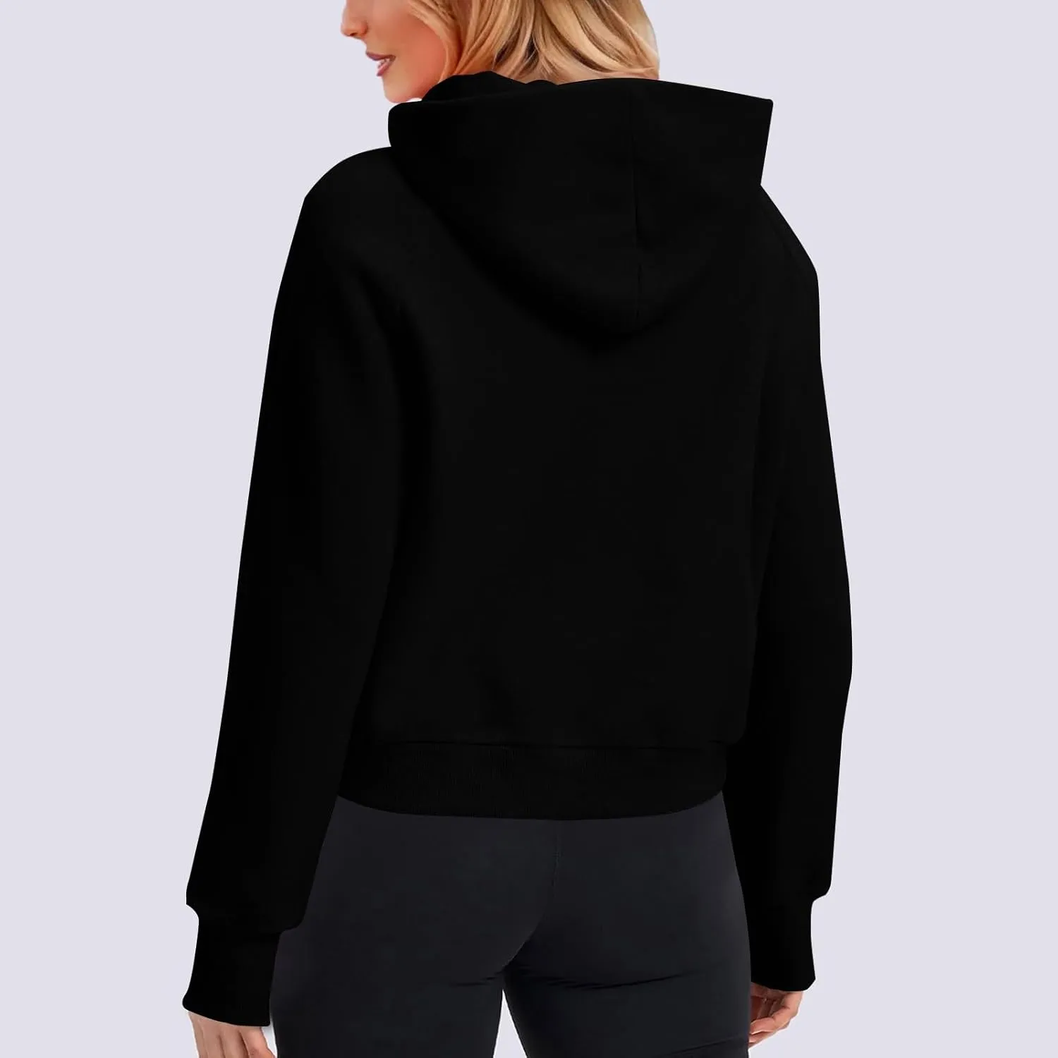 Hoodies for Women Long Sleeve Thumb Hole Sweatshirts Fleece Lined Cropped Loose Fit Hoodies Pullover with Pocket