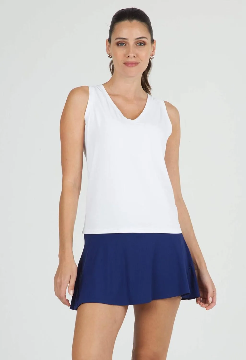 IBKUL Athleisure Wear UPF50  Sun Protective Icefil Cooling Tech Solid Tennis Tank Top - 15000