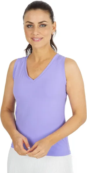 IBKUL Athleisure Wear UPF50  Sun Protective Icefil Cooling Tech Solid Tennis Tank Top - 15000