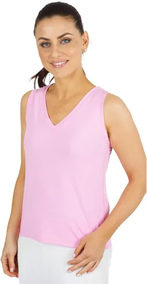 IBKUL Athleisure Wear UPF50  Sun Protective Icefil Cooling Tech Solid Tennis Tank Top - 15000