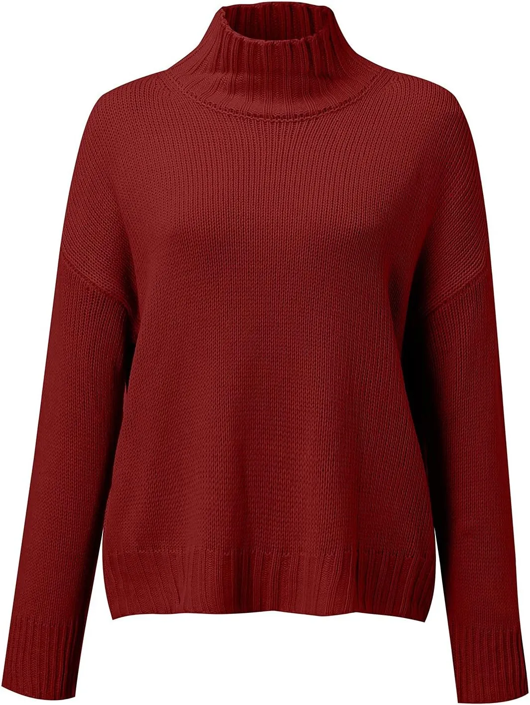 iLH Womens Classic Turtlneck Sweaters Solid Color Chunky Pullover Sweaters For Women Fall Winter Cozy Leisure Sweaters