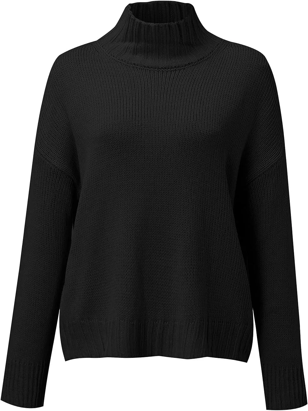 iLH Womens Classic Turtlneck Sweaters Solid Color Chunky Pullover Sweaters For Women Fall Winter Cozy Leisure Sweaters