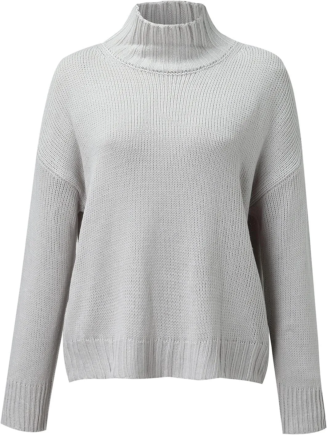 iLH Womens Classic Turtlneck Sweaters Solid Color Chunky Pullover Sweaters For Women Fall Winter Cozy Leisure Sweaters
