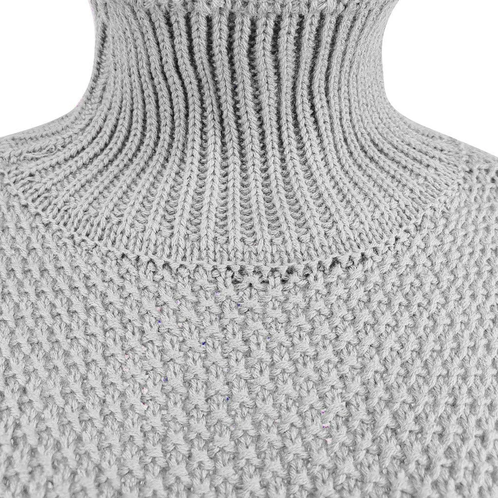 iLH Womens Oversized Sweaters Turtle Neck Solid Color Chunky Pullover Sweaters Fall Winter Cozy Boyfriend Sweaters Loose Fit