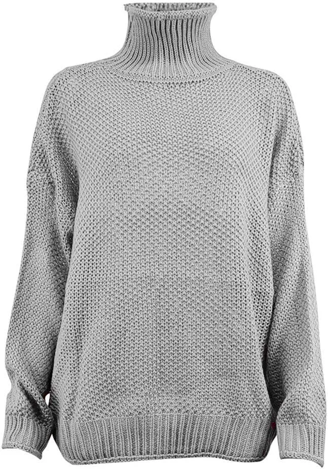 iLH Womens Oversized Sweaters Turtle Neck Solid Color Chunky Pullover Sweaters Fall Winter Cozy Boyfriend Sweaters Loose Fit