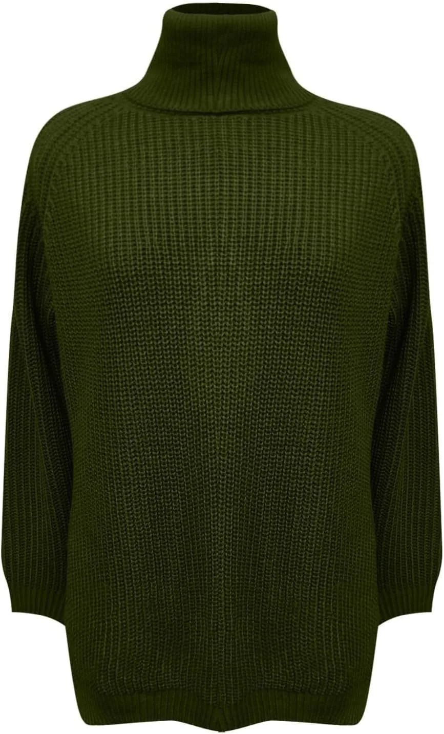 iLH Womens Turtleneck Sweaters Oversized Rib Knit Chunky Pullover Sweaters for Women Fall Winter Thermal Cozy Sweaters