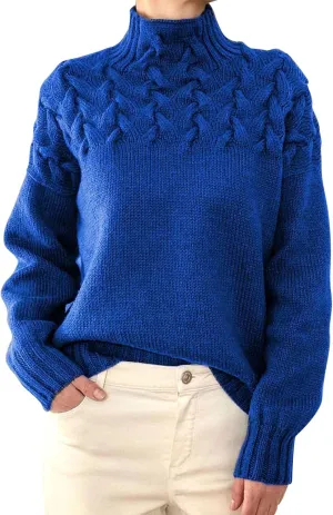 iLH Womens Turtleneck Sweaters Rib Knit Patchwork Chunky Pullover Sweaters for Women Fall Winter Leisure Sweaters Loose