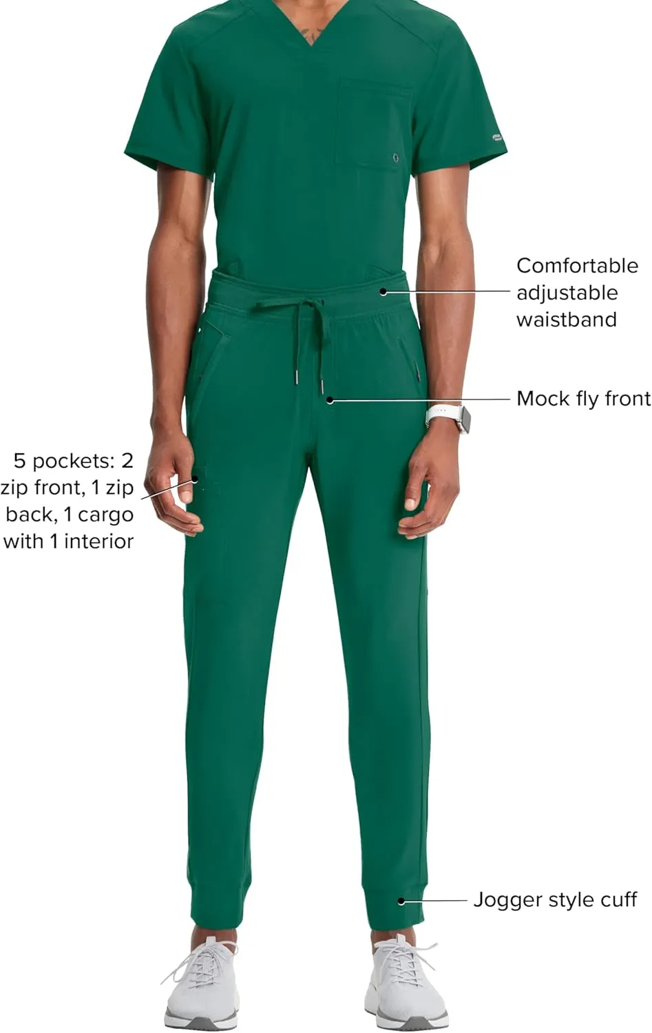 Infinity Cherokee Men's Jogger Pants with Drawstring Waist Mid Rise 5 Pockets Bottoms CK004A