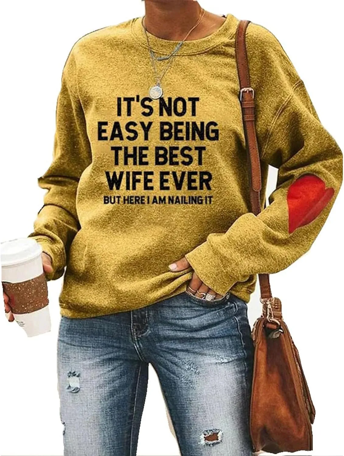 It's Not Easy The Best Wife Ever Sweatshirt Funny Wife Marriage Anniversary Shirt Mother's Day Mom Heart Sweatshirt