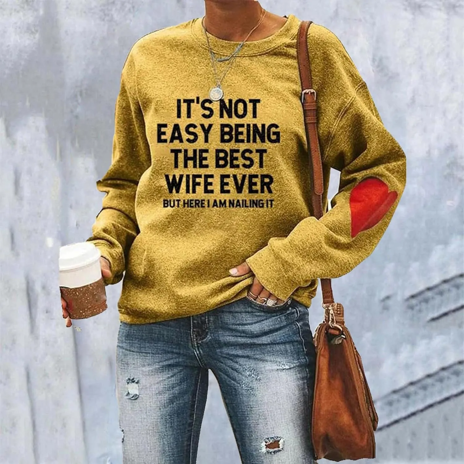 It's Not Easy The Best Wife Ever Sweatshirt Funny Wife Marriage Anniversary Shirt Mother's Day Mom Heart Sweatshirt