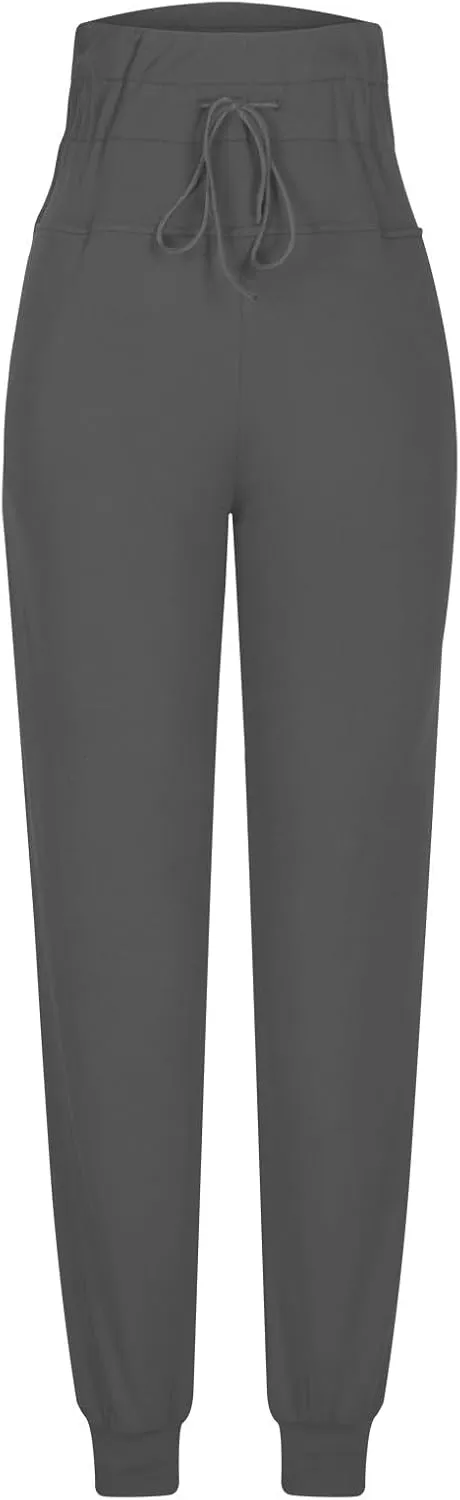 Jogger Pants for Women Lightweight Athletic Leggings Tapered Lounge Pants High Waisted Stretch Drawstring Sweatpants