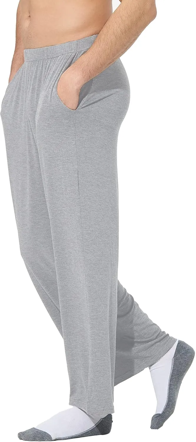 JOINFUN Mens Cotton Pajama Pants, Soft Lounge Pants with Pockets Elastic Sleep Pj Bottoms