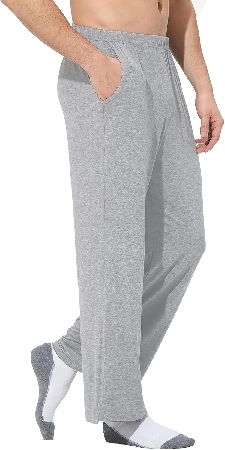JOINFUN Mens Cotton Pajama Pants, Soft Lounge Pants with Pockets Elastic Sleep Pj Bottoms
