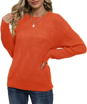 Jouica Women's Fall Lightweight Sweater Knit Casual Pullovers Sweaters for Women
