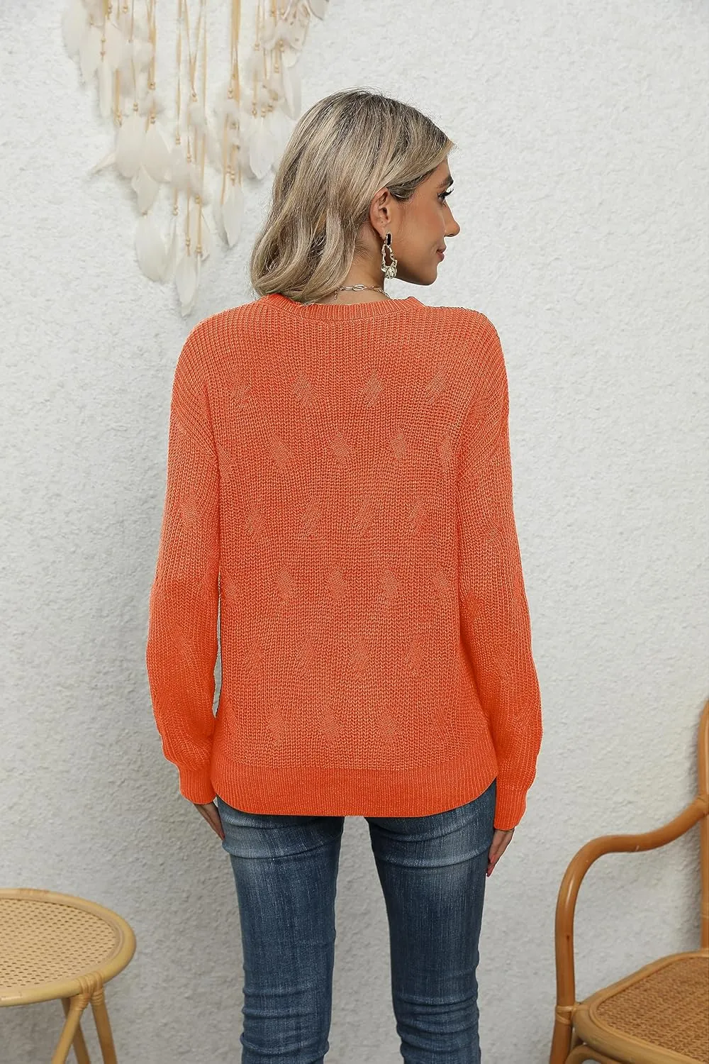 Jouica Women's Fall Lightweight Sweater Knit Casual Pullovers Sweaters for Women
