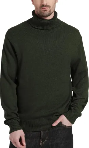 Kallspin Men's Turtleneck Sweaters Wool Blend Mid-Weight Highneck Pullover Sweaters