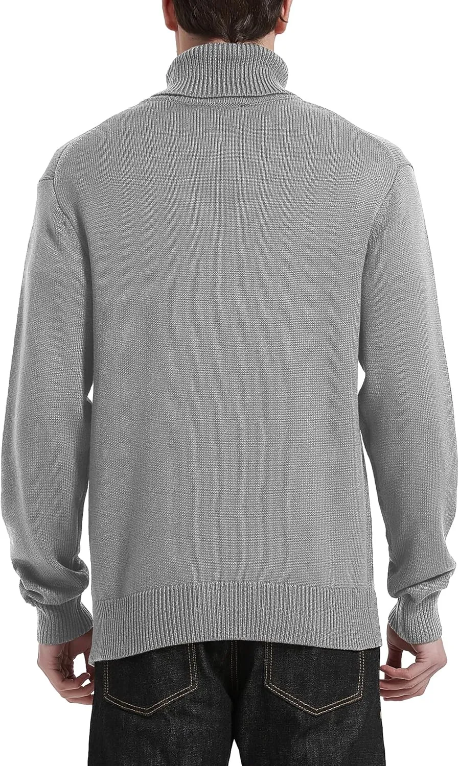 Kallspin Men's Turtleneck Sweaters Wool Blend Mid-Weight Highneck Pullover Sweaters