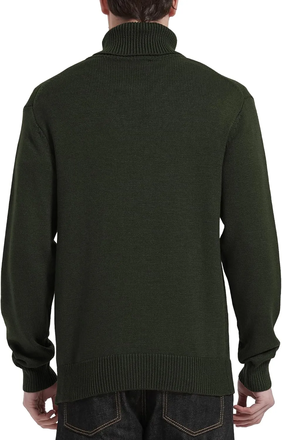 Kallspin Men's Turtleneck Sweaters Wool Blend Mid-Weight Highneck Pullover Sweaters