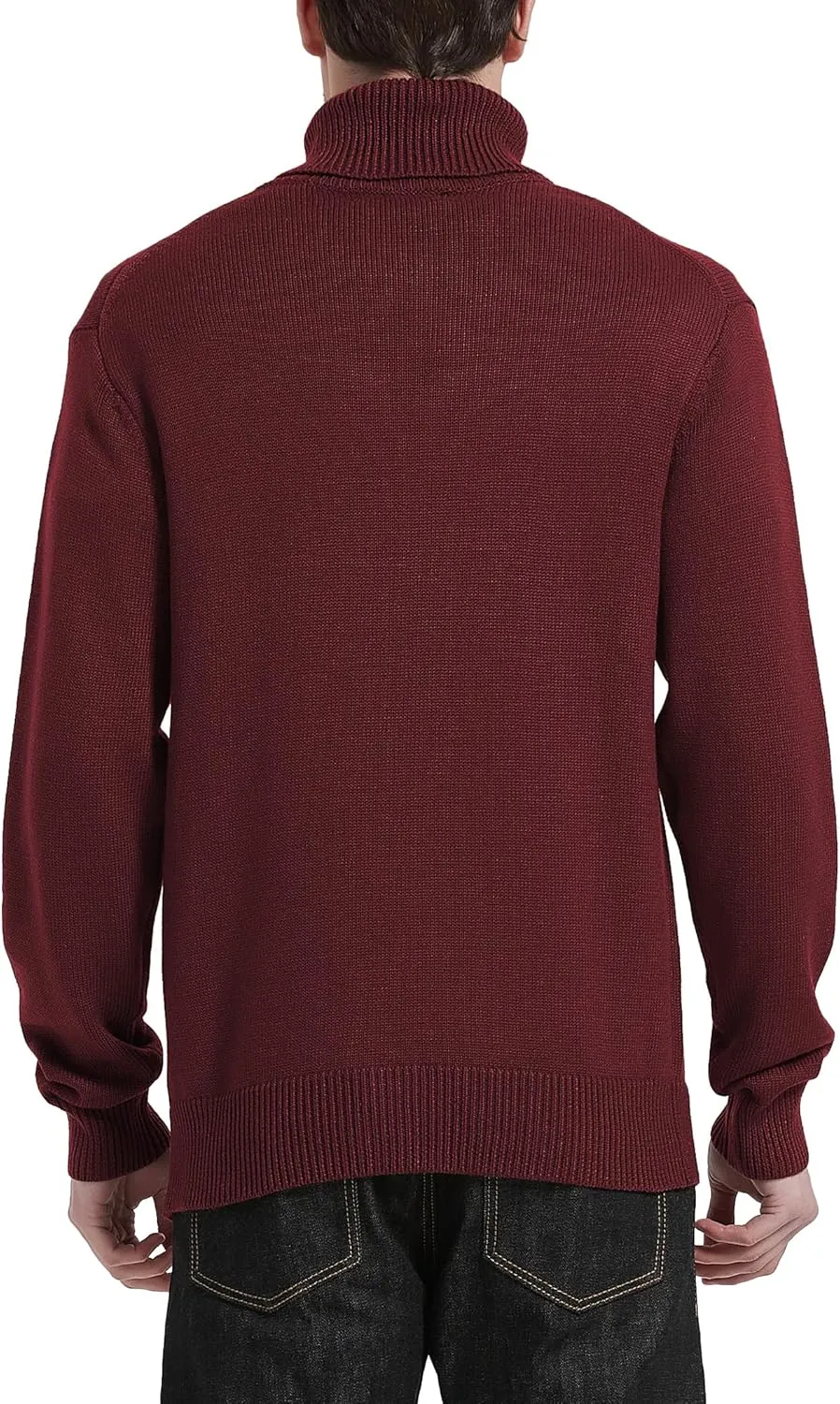 Kallspin Men's Turtleneck Sweaters Wool Blend Mid-Weight Highneck Pullover Sweaters