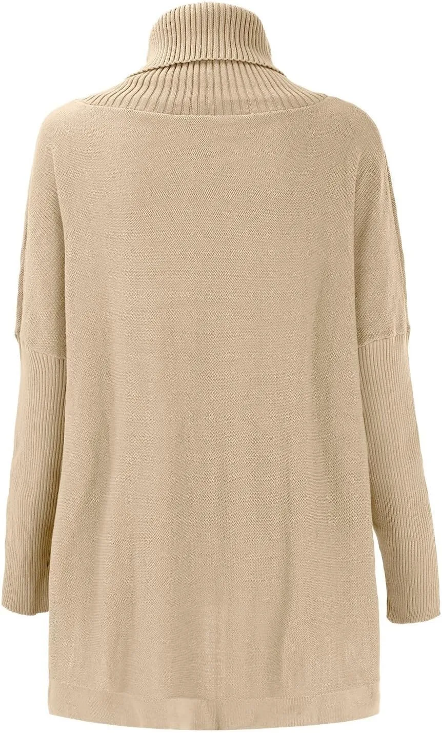 LCMTWX Sweaters for Women Batwing Sleeve Loose Oversized Sweaters Chunky Knitted Pullover Sweaters Fall Sweaters Round