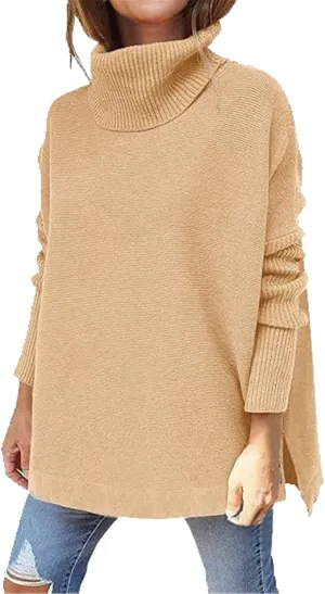 LCMTWX Sweaters for Women Batwing Sleeve Loose Oversized Sweaters Chunky Knitted Pullover Sweaters Fall Sweaters Round