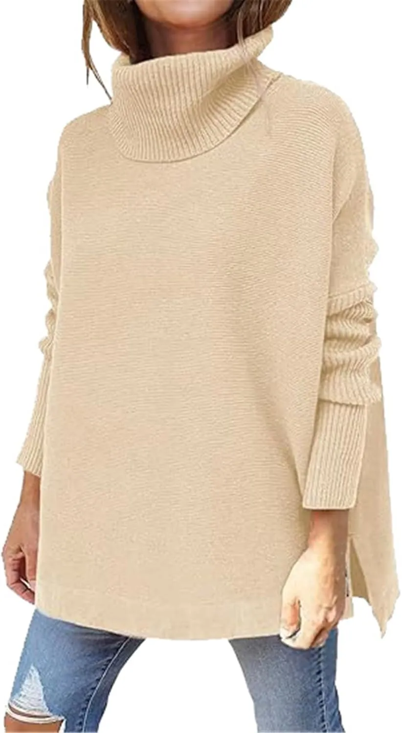 LCMTWX Sweaters for Women Batwing Sleeve Loose Oversized Sweaters Chunky Knitted Pullover Sweaters Fall Sweaters Round