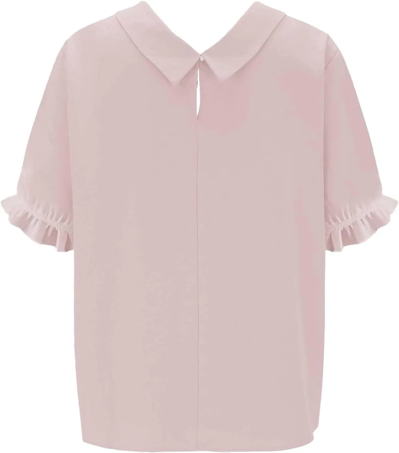 Linen Shirts for Women Short Sleeve Ruffle T Shirts Summer Cute Casual Tees Collared Shirts Neck Blouse Tunic Tops