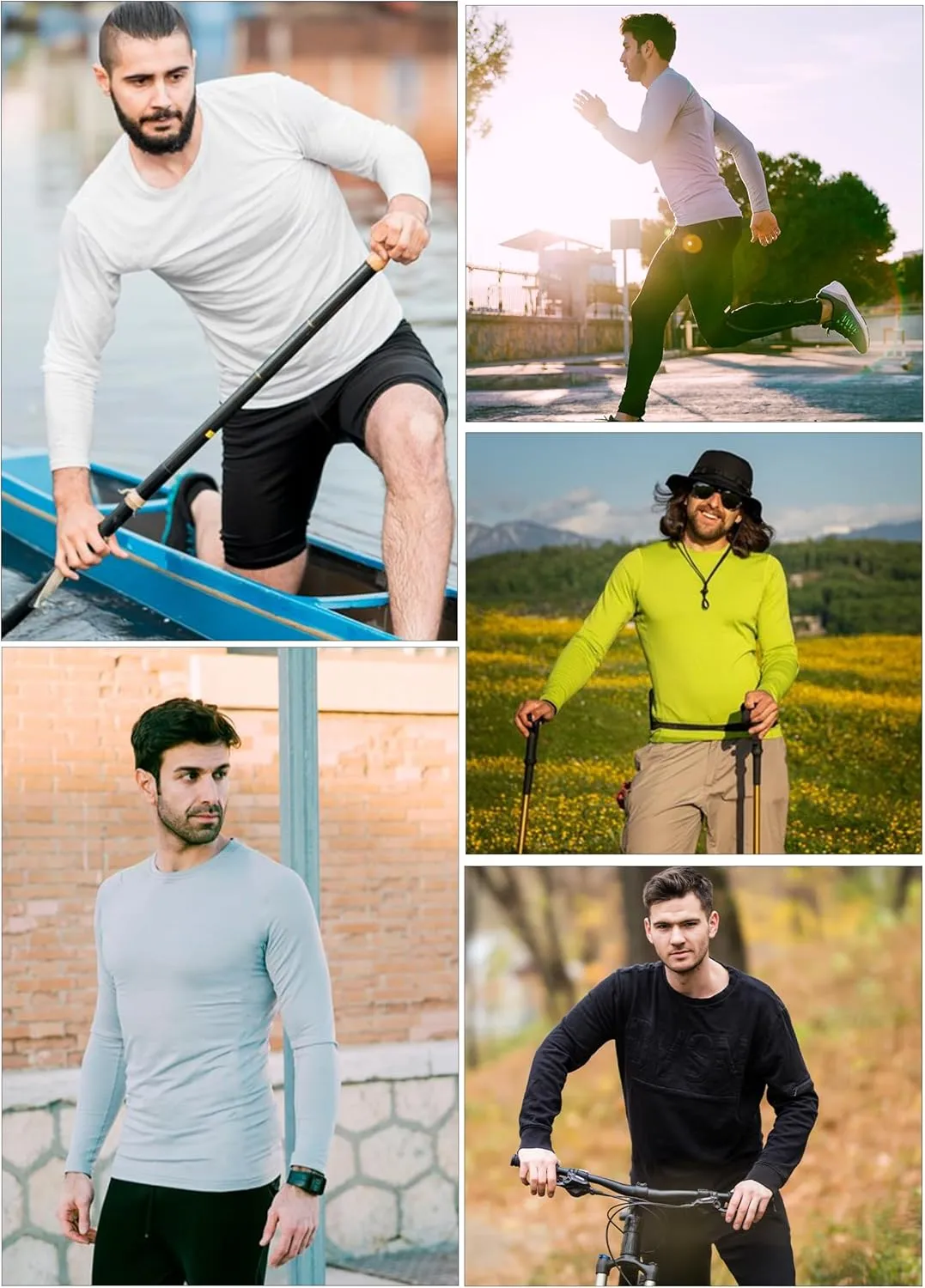 Long Sleeve Shirts for Men UPF 50  UV Protection Rash Guard Fishing Shirts Moisture Wicking Quick Dry Sun Shirts HH2410