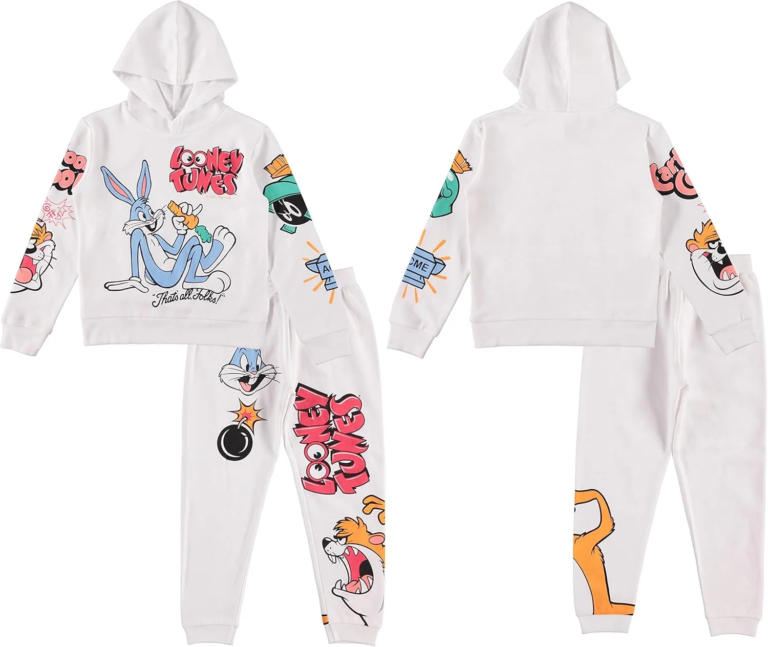 Looney Tunes Boys Hoodie and Jogger Pants 2-Piece Outfit Set- Boys Sizes 4-16