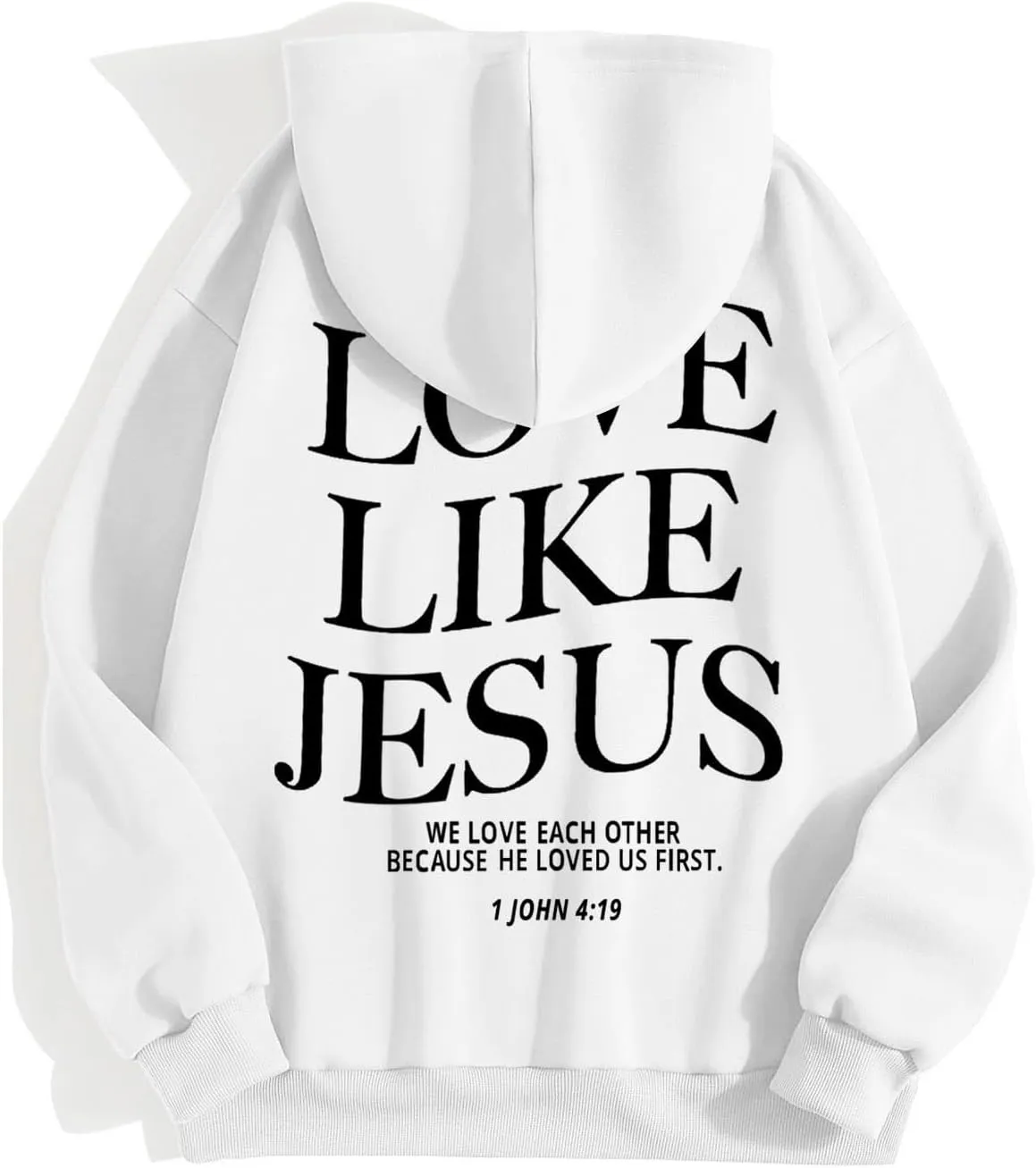 Love Like Jesus Hoodies for Women Oversize Graphic Christian Faith Hoodies Pocket Long Sleeve Drawstring Pullover Sweatshirts