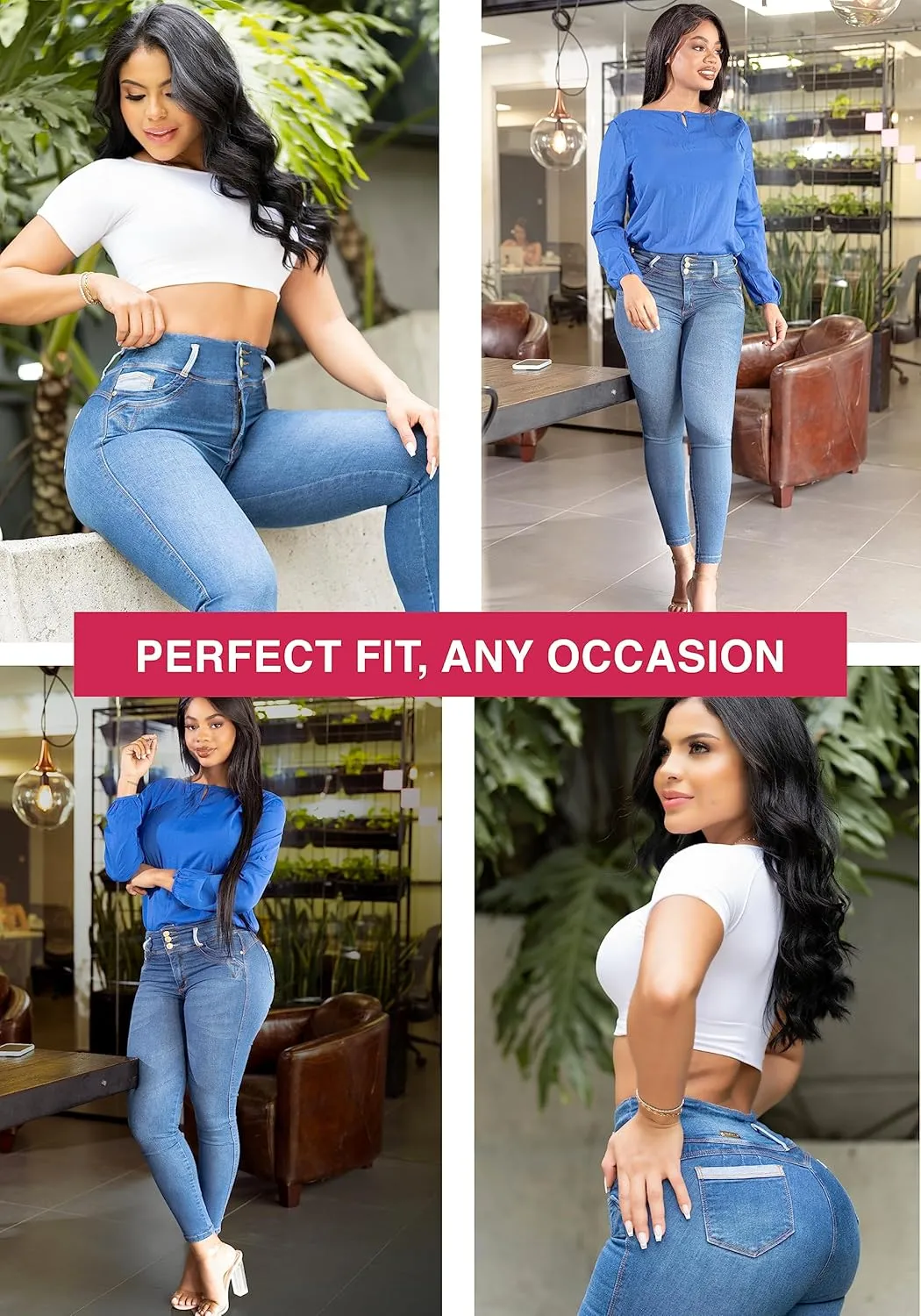 LT.ROSE Butt Lifting Jeans | Pantalones Colombianos Levanta Cola | High Waisted Jeans for Women | Colombian Jeans