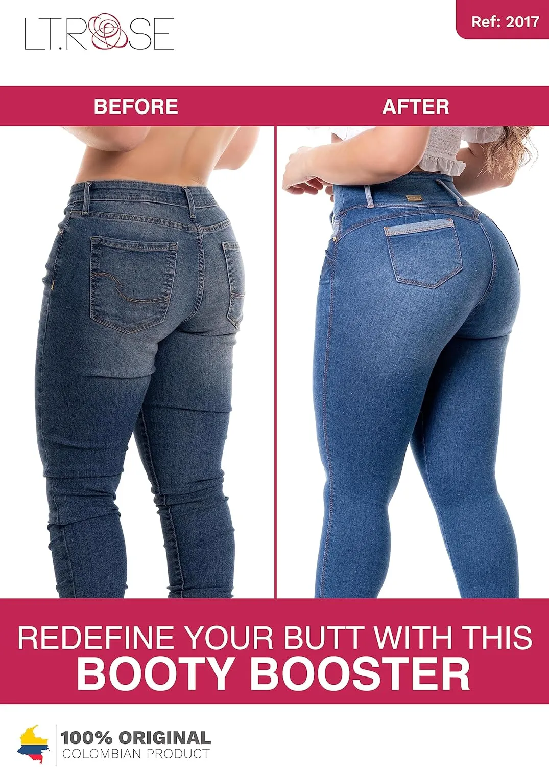 LT.ROSE Butt Lifting Jeans | Pantalones Colombianos Levanta Cola | High Waisted Jeans for Women | Colombian Jeans