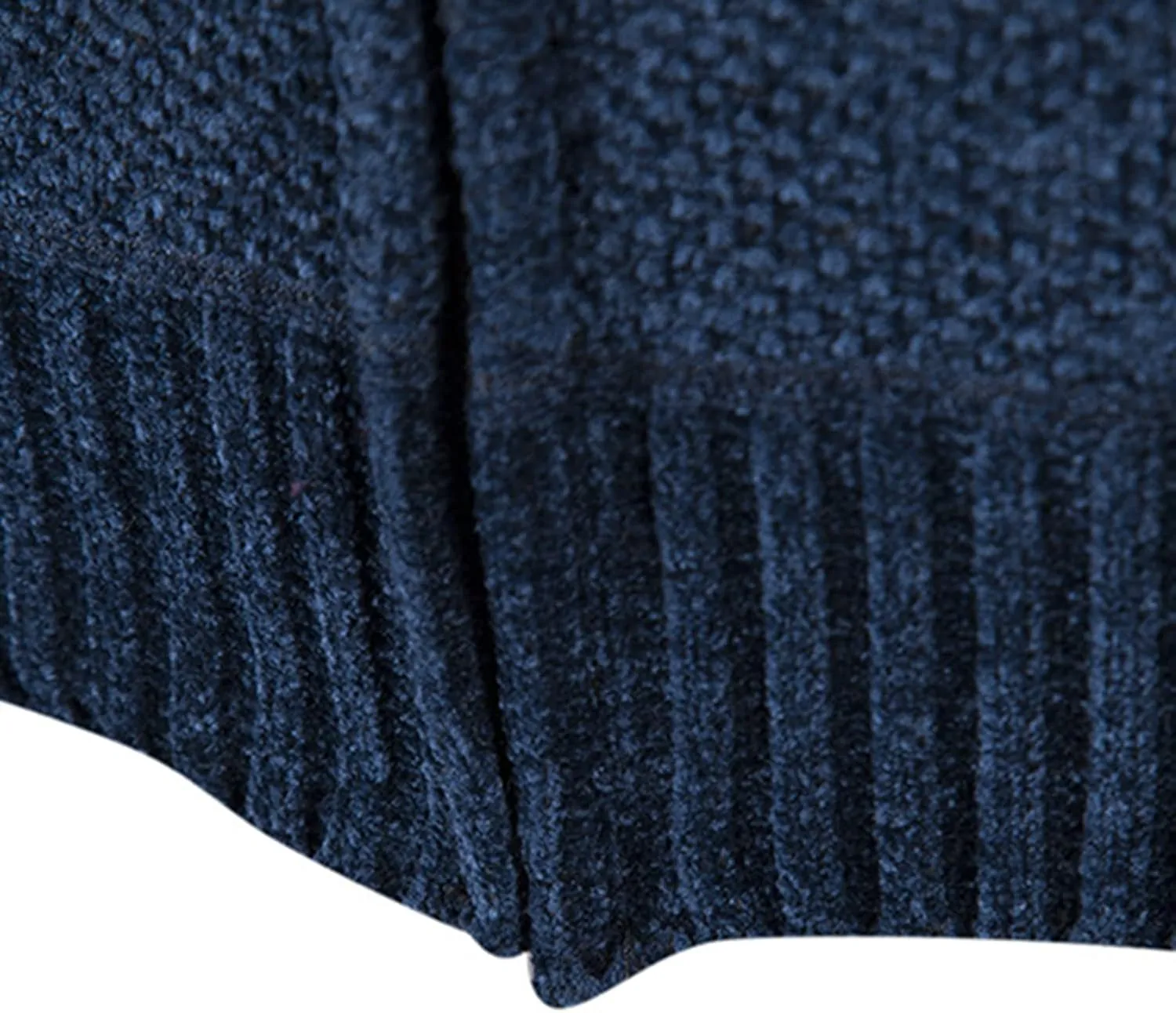 Lu's Chic Men's Full Zip Hoodie Winter Striped Knitted Long Sleeve Cardigan Sweater Slim Fit Hooded Sweatshirt Pockets