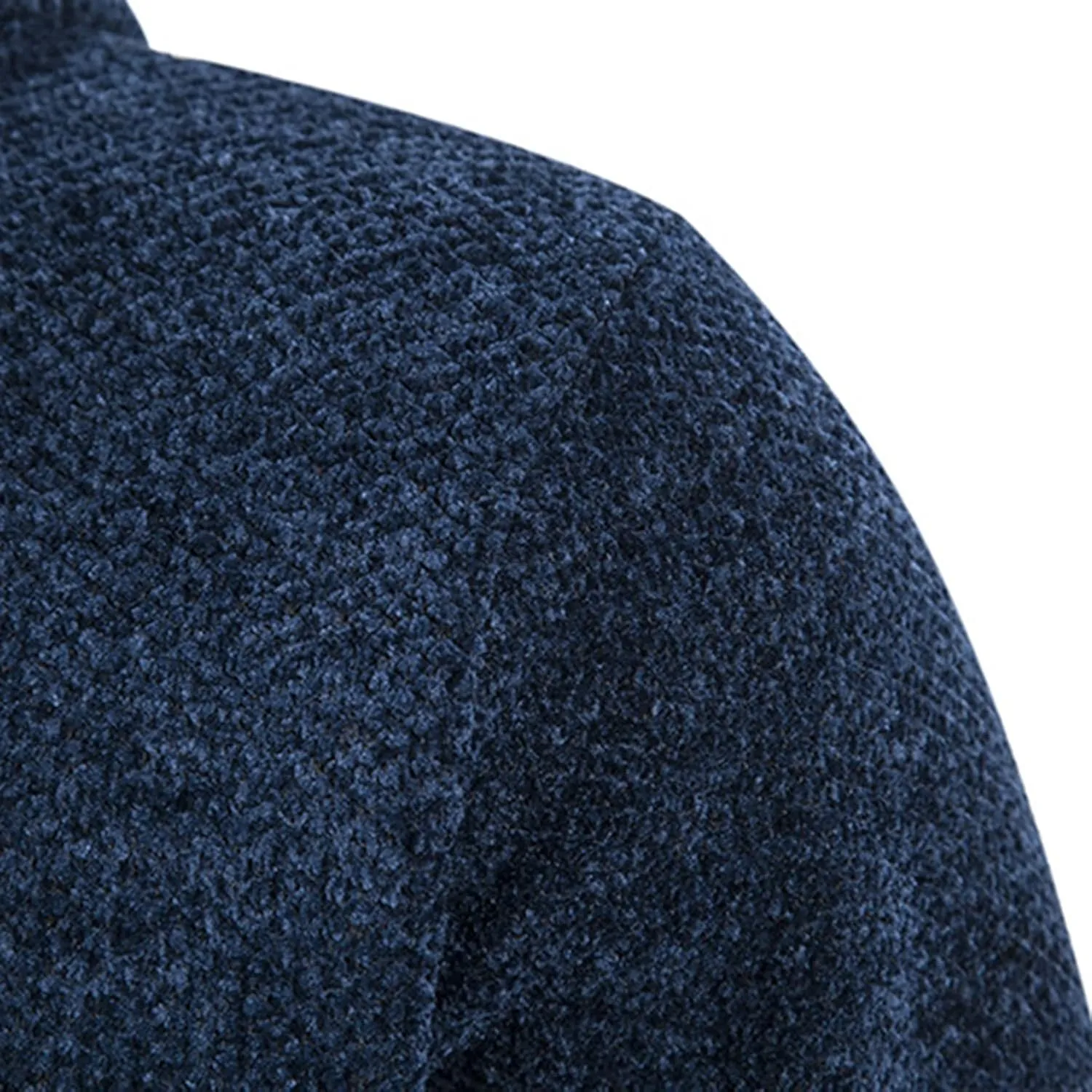 Lu's Chic Men's Full Zip Hoodie Winter Striped Knitted Long Sleeve Cardigan Sweater Slim Fit Hooded Sweatshirt Pockets