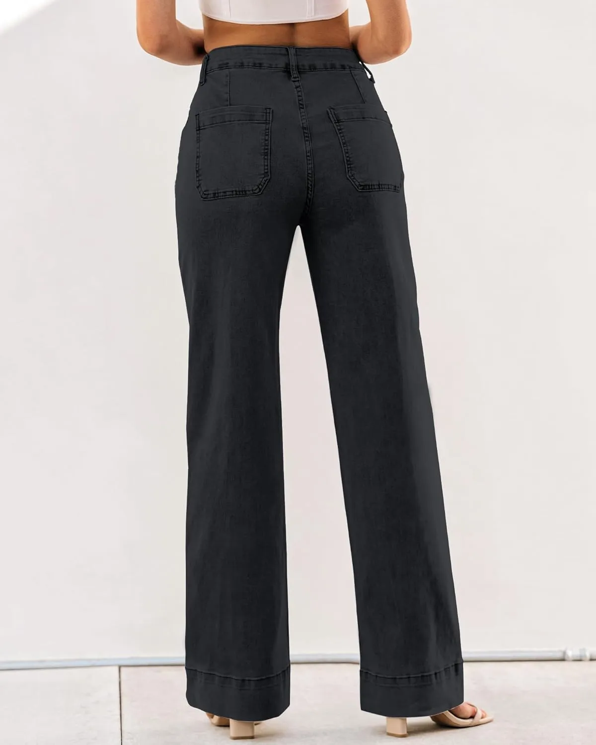 luvamia Wide Leg Jeans for Women Trendy High Waist Straight Leg Baggy Jeans Stretchy Denim Pants Trouser Jeans