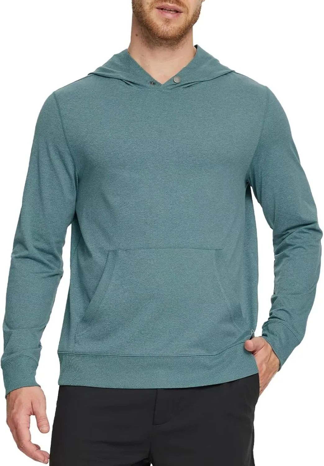 M MAELREG Mens Hoodies Pullover Performance Heather Kangaroo Pocket Thin Hooded Sweatshirt Athletic Golf Hoodies for Men