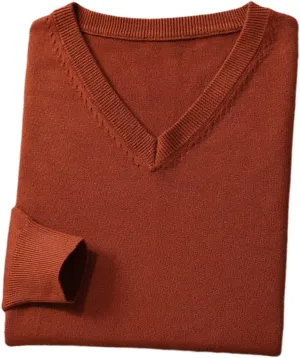 Man Pullovers Winter Fashion Vneck Sweater Wool Knitted Jumpers Male Woolen Clothes Tops