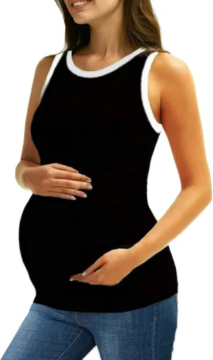 Maternity Tank Tops for Women, Long Workout Tops, Comfy Sleeveless Pregnancy Shirts, Bump Friendly Summer Clothes
