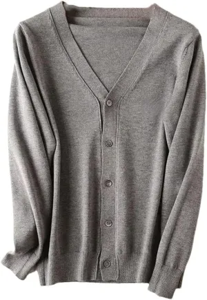 Men Button Down Knitted Sweaters Casual Cardigan Sweaters Slim Fit Knitted Sweaters V-Neck Long Sleeve Sweaters
