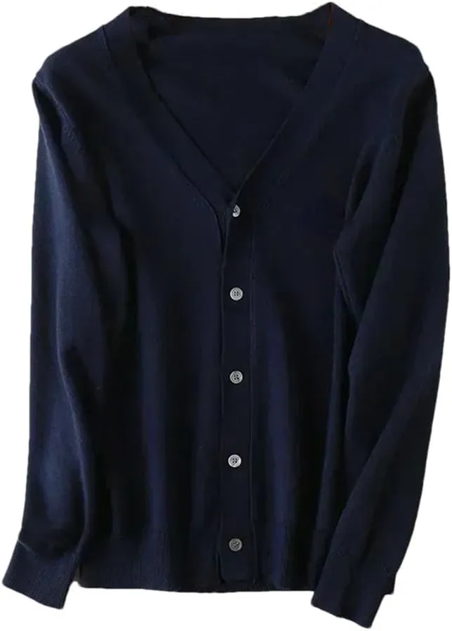 Men Button Down Knitted Sweaters Casual Cardigan Sweaters Slim Fit Knitted Sweaters V-Neck Long Sleeve Sweaters