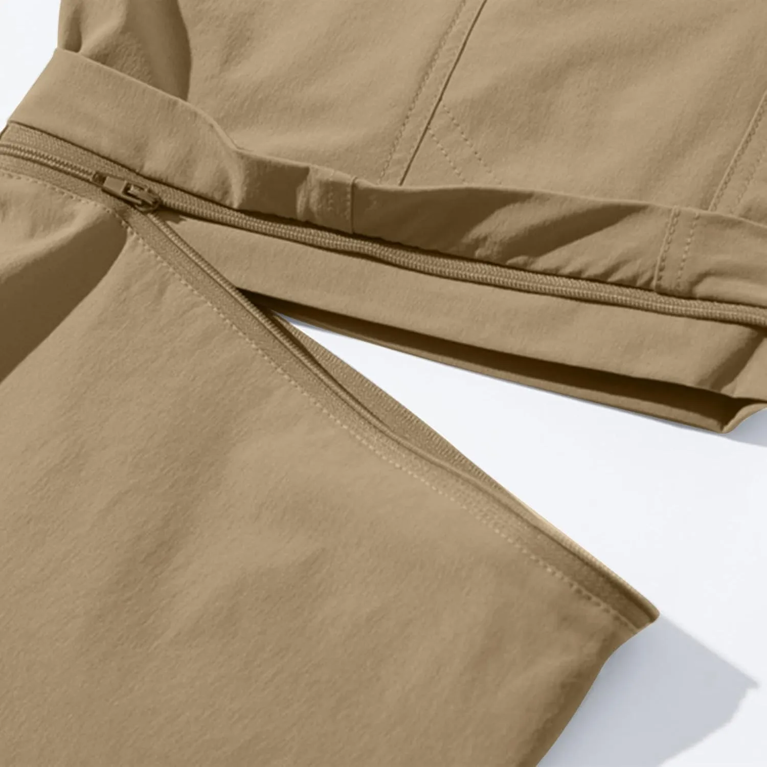 Men Cargo Pants Regular Fit Solid Quick Dry Zip Off Straight Legs Casual Multi Pockets Work Utility Loose Trouser