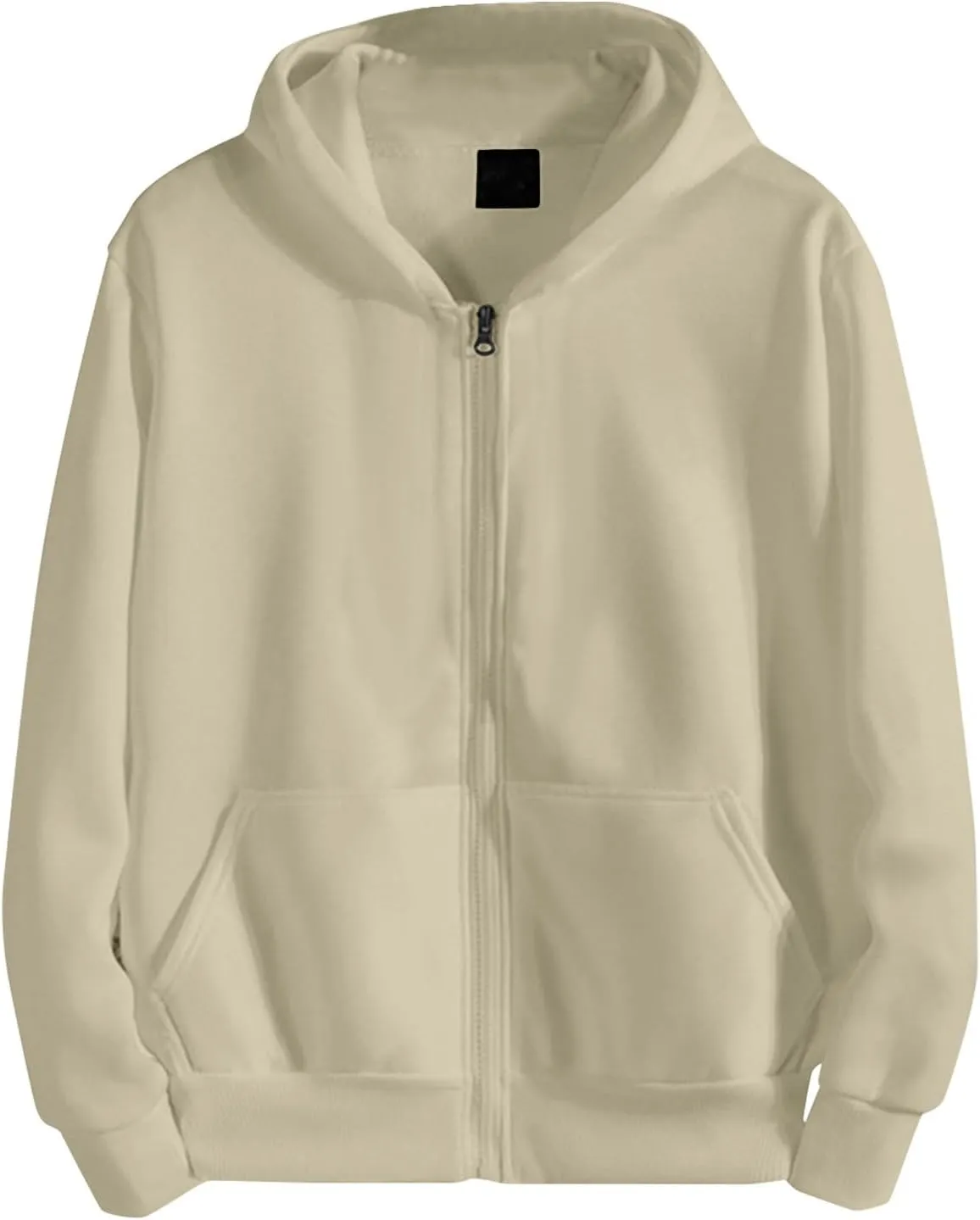 Men Hoodies,Full Zip Jacket Coat Long Sleeve Oversized Hoodies 2023 Fall Winter Solid Cardigan Outdoor Sweatshirt
