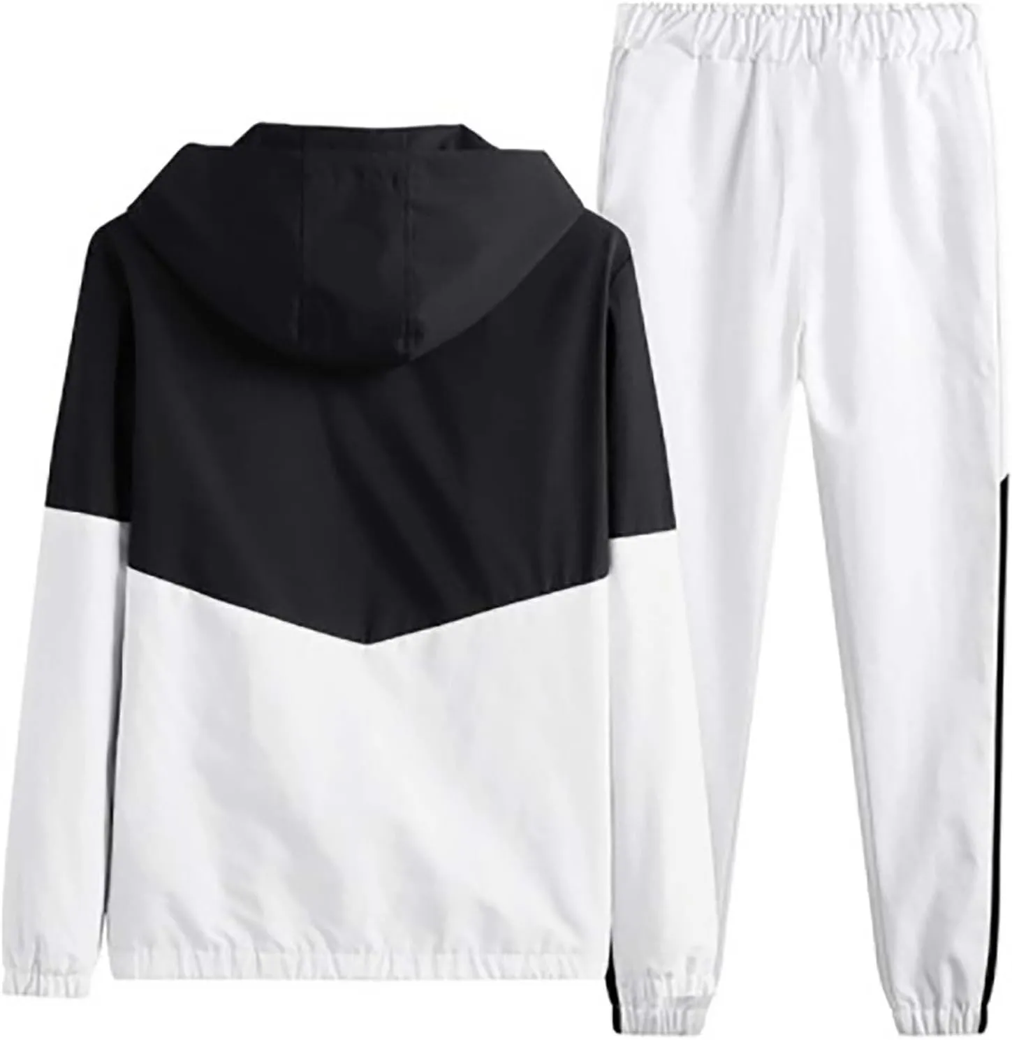 Men's Athleisure Jacket Suit 2PCs Tracksuit for Couple Woman & Men Color Block Fall and Winter Fashion Sports Outfits