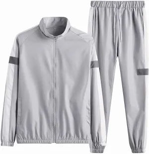 Men's Athleisure Jacket Suit 2PCs Tracksuit for Couple Woman & Men Color Block Fall and Winter Fashion Sports Outfits