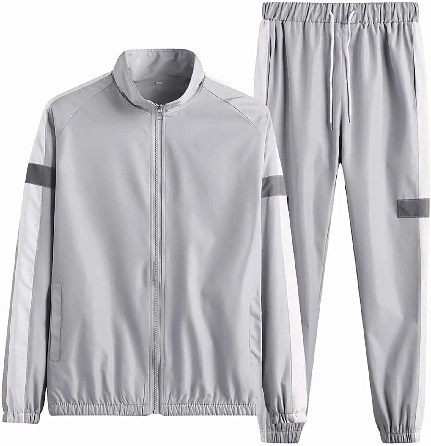 Men's Athleisure Jacket Suit 2PCs Tracksuit for Couple Woman & Men Color Block Fall and Winter Fashion Sports Outfits