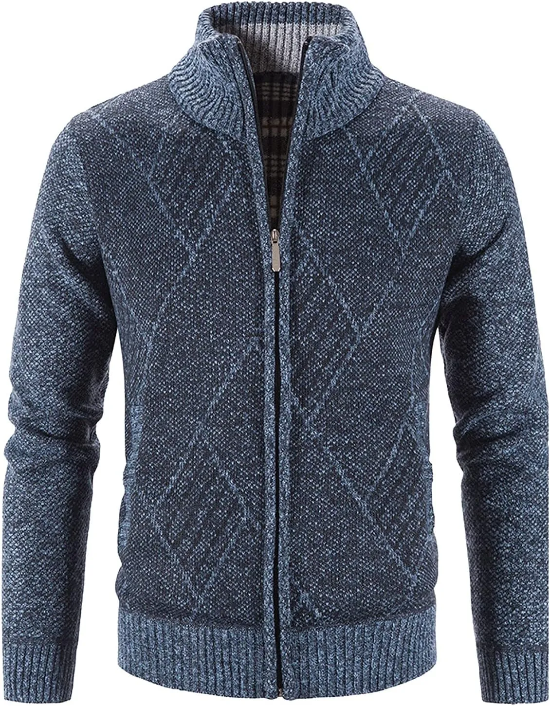 Mens Cardigan Sweater with Hooded, Men's Knitted Cardigan Sweater Fashion Thick Full Zip Knitted Sweaters for Men Coat